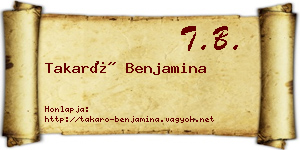 Takaró Benjamina névjegykártya